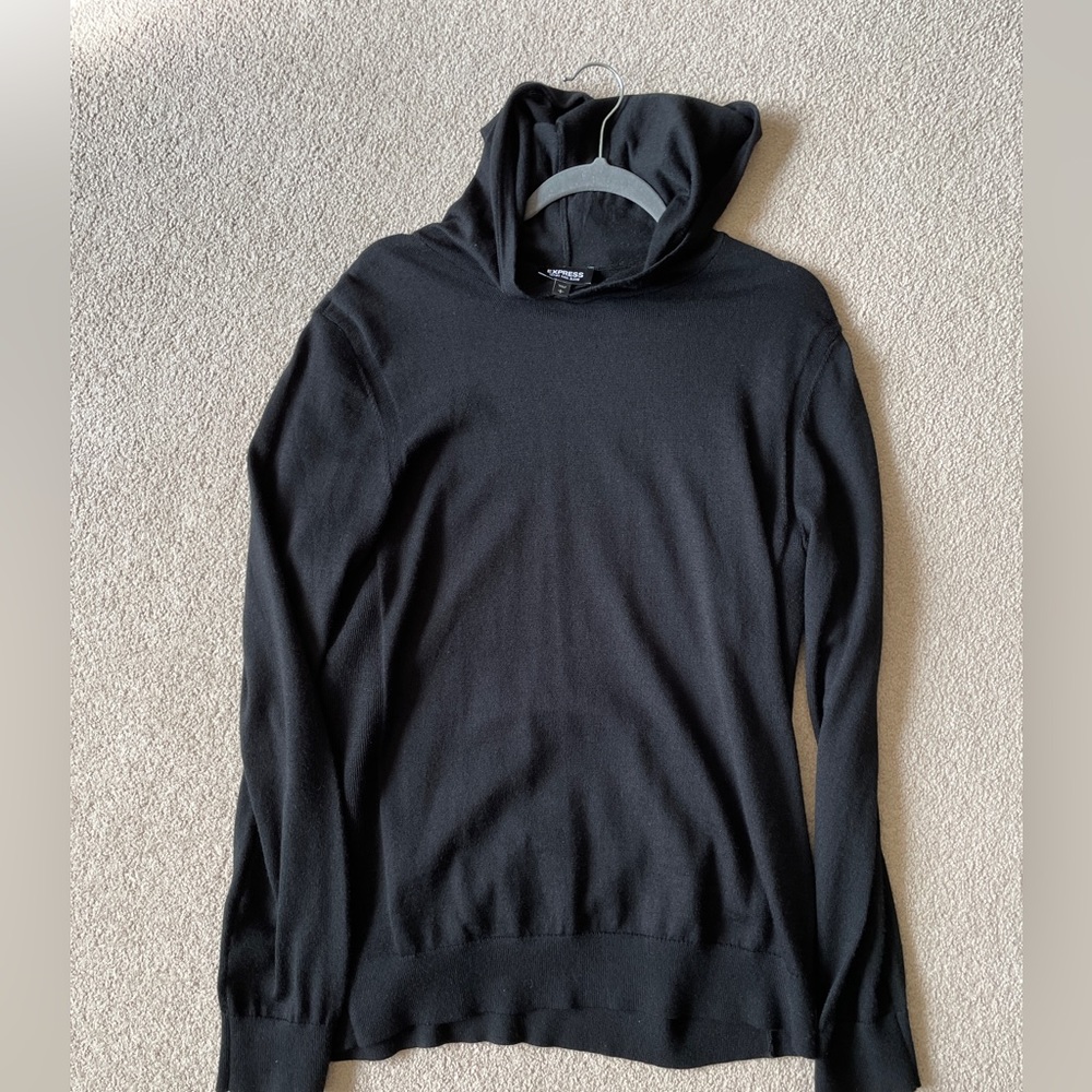 Express Merino Wool Hoodie, Black, Men’s Large, NWOT.